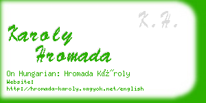 karoly hromada business card